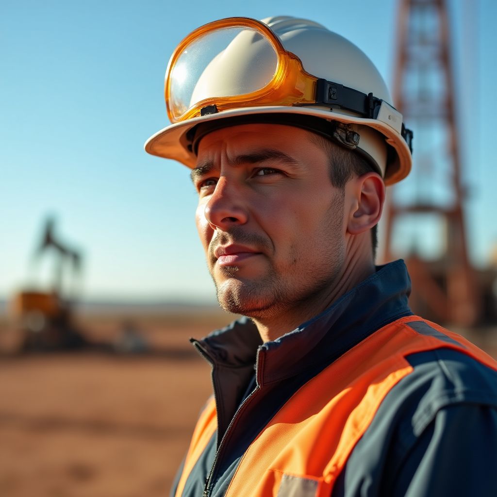 Ingeniero petrolero trabajando en plataforma